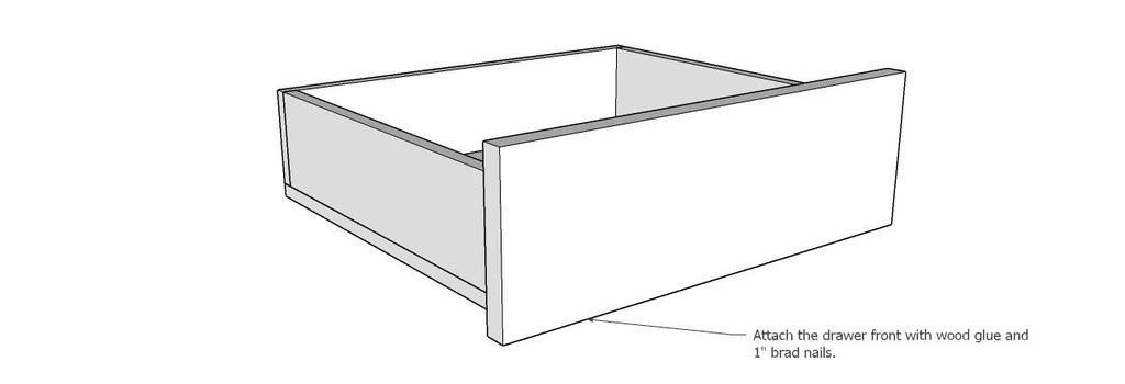 Make sure to set the drawer slides at approx ¾ inset of the face of the cabinet as the drawer is a flush mount drawer.