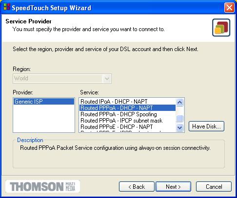 1 SpeedTouch 610 Installation The configuration procedure The configuration procedure proceeds as follows: 1 As soon the wizard detected your SpeedTouch 610, some device details are shown.