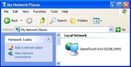 3 The SpeedTouch 610 Web Interface 3.1 General Principles Access to the SpeedTouch 610 web interface To access the SpeedTouch web pages: 1 Start the web browser on your computer.