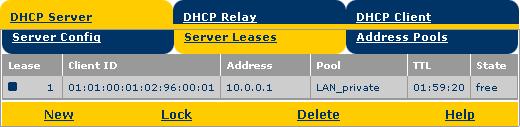 3 The SpeedTouch 610 Web Interface 3.5 LAN Services Tasks Links DHCP Click this link to display the Dynamic Host Configuration Protocol (DHCP) page.