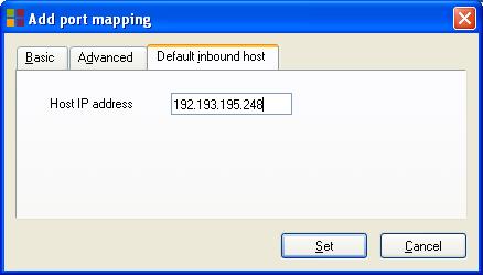 Select a protocol in the Protocol list and enter Port and Host IP address in the appropriate fields.