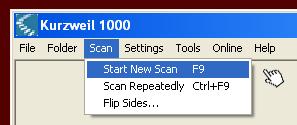 From the top menu, choose Scan -> Start New Scan.