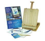 Painting Knives, 4 Watercolor Brushes, and a Hints & Tips Booklet. WN 7006436 Easel Set $59.