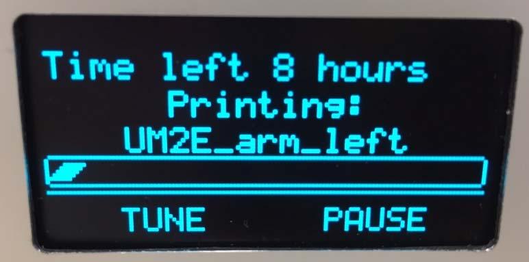 There is also an option to abort the print, if selecting this the printer