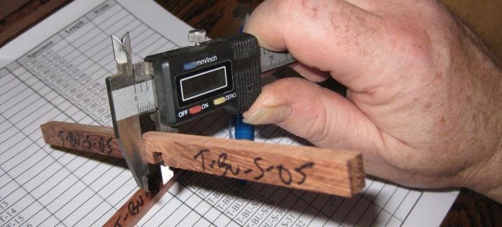Figure 12: Measuring the Glue Area of a Shear Test Coupon This is