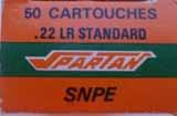 Box reads CARTRIDGES LOADED FOR SNPE. Orange and green box with white, orange, green and black printing.