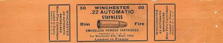 WINCHESTER of FRANCE Unused printed in USA