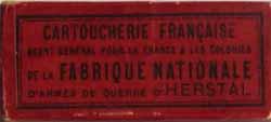 CARTOUCHERIE FRANCAISE Middle Issues LR-10.22 LONG RIFLE. Same as LR-9 except a slightly different format to the top label.