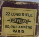 The GEVARM means ammunition for rifles produced or sold under the Gevelot name. LR-5.22 LONG RIFLE (SHOT).