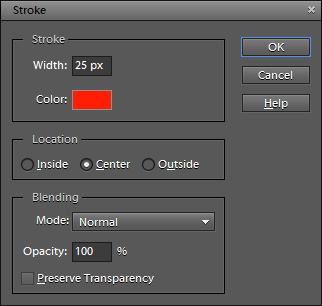 Putting a border on a selection You can add a border to any selection by using the Stroke command. To add a border to a selection: 1.