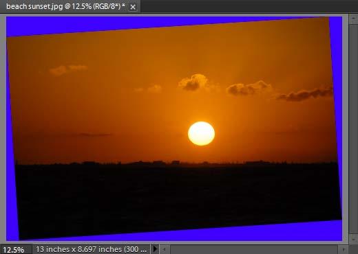 Select the Straighten tool in the toolbox (Figure 1). 3. Drag to draw a straight line representing what should be the horizon of the photo (Figure 4).