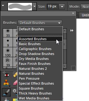 Using specialty brush tips A large number of brush tips are available in Photoshop Elements.