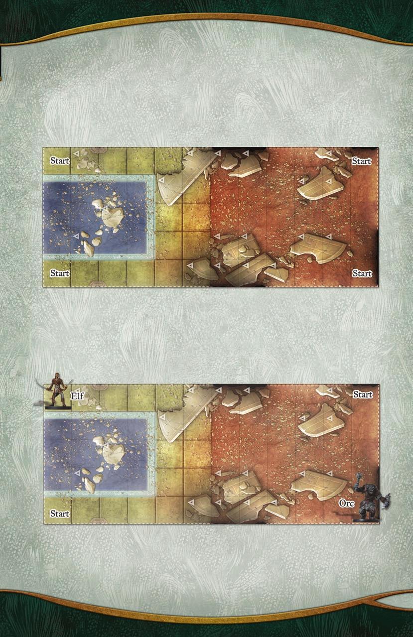 BATTLE MAP Next, find the battle maps included in this Starter Set. Unfold the one named Broken Demongate and place it on a flat surface between you and your opponent.