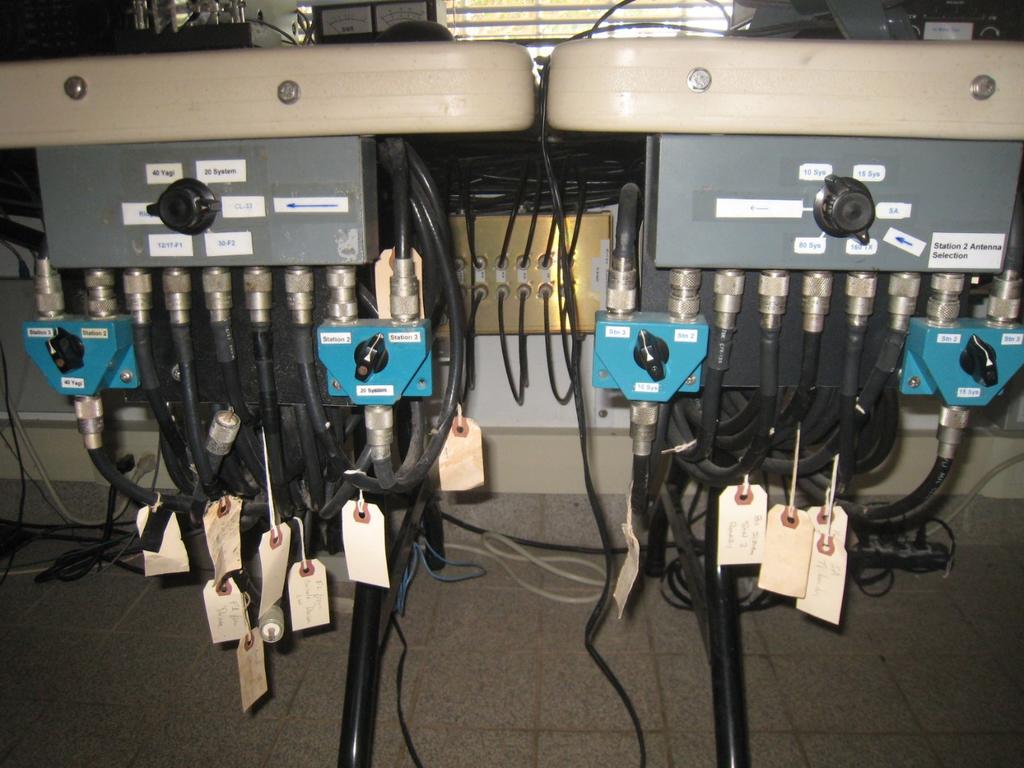 Step 2: Use the coax switches at your station to connect the antenna to the transceiver/amp Station 2 Station 2 is represented by the white box at the bottom right.