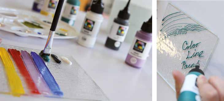 What are Color Line Paints & Pens? Color Line Paints & Pens are ready to use enamels for glass or ceramics in a fantastic range of intense colours.