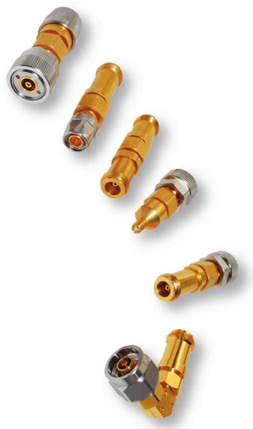 Gold plated, six-slot center contacts on the 7 mm and type N interfaces ensure precise mated connections.