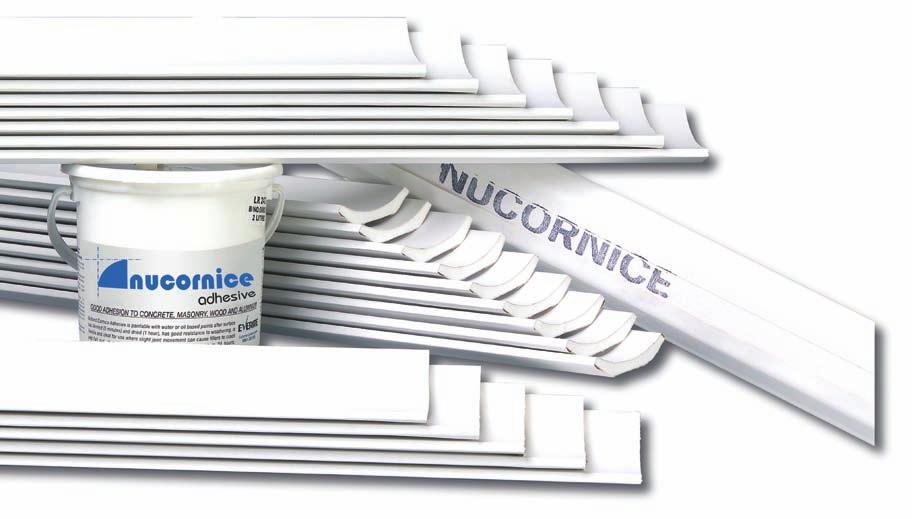 n u c o r n i c e a d h e s i v e Nucornice Adhesive The Product Nucornice Adhesive, an acrylic filler and adhesive, has been specifically developed for use with Nucornice and glues, seals and fills
