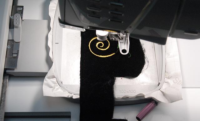 Sticky+ holds the fabric securely during the stitching process,