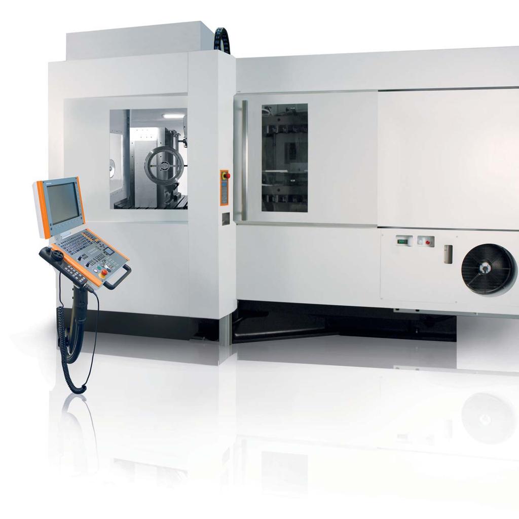Tischvarianten Ergonomics Simple monitoring of horizontal machining The operating panel is swivelled from the machine front to