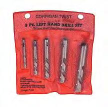 5 PC. LEFT-HANDED DRILL BIT SET This is an American made set of left handed drill bits.