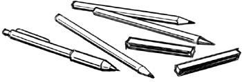 Mechanical Pencils Mechanical pencils are an alternative to traditional wood pencils. Though convenient, most mechanical pencils can only produce very thin strokes.
