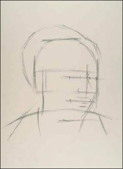 4 Form the Hair and Shirt Collar, and Size the Facial Features Sketch the form of