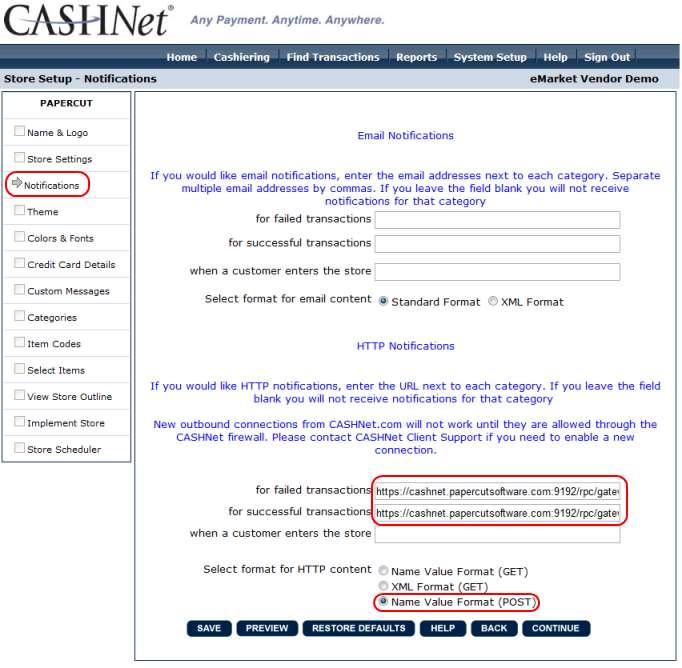 Figure 1 Setting up CASHNet Notifications Copyright 2010-2016