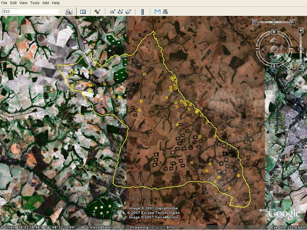 Example of Georeferenced Statistical data Visually monitoring data collection Collection seen with