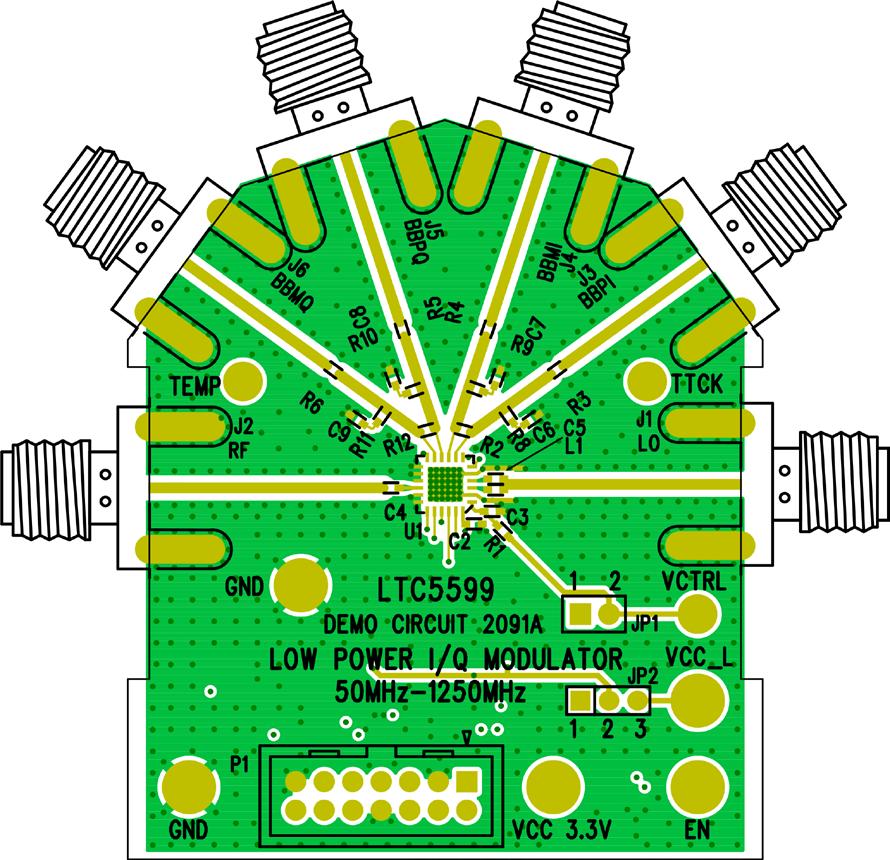 Description Demonstration circuit 09A is optimized for evaluation of the LTC 99 low power direct quadrature modulator.