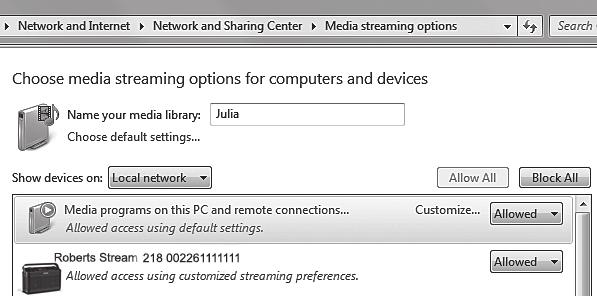Set up UPnP access on a Windows PC - cont. Music Player 4. Rotate Tuning until 'Shared media' is highlighted and press the control to select. The radio will scan for all available UPnP servers.