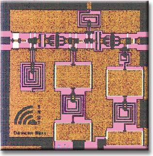 Integrated GaAs circuits 24 GHz sensor Simulated using Pout [dbm] 10 0-10 -20-30 -40 5th meas 5th TOPAS 5th Curtice 0 2 4