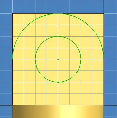 6. You used the circle and trim commands to create the curved front edge of this part in steps 2-4. Another method for creating that edge uses the three-point arc command. 7.