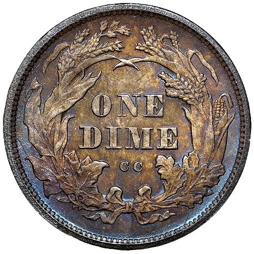 Type VI - Arrows added at Date (1873-1874) Liberty Seated Dime Type Va - Legend Obverse, weight standard of 1873-74, reverse slightly redesigned (1875-1891) Type Va1 - Same as Type Va but with
