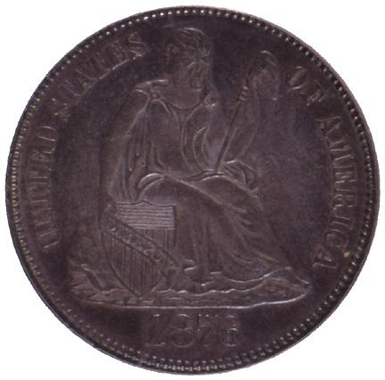 It is the first type for which proof coins were produced in quantity. Nice coins can be bought for under $2,000.00. The type V, Legend Obverse Seated Dime is common in proof condition.