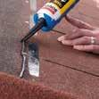 Apply bituminous sealant adhesive to then bond the shingles onto the Detail
