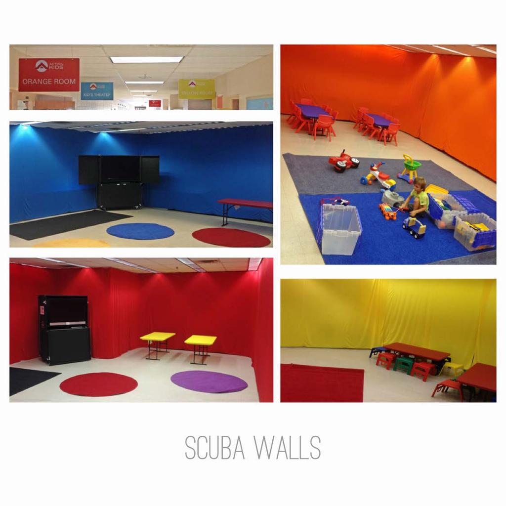 SCUBA WALLS Whether you re meeting in a school, roller rink, pub, movie theatre (or anywhere in between), chances are you want to create an inviting and exciting environment for your children s