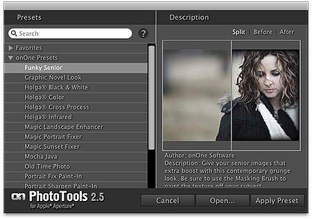 .. button. 7. Your image will open in PhotoTools where you can select the preset you desire and adjust if necessary. 8.