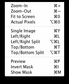 Menus. 87 Home > Menus > View View Zoom In: Zooms the preview window in one increment. This will make the preview image larger. Zoom Out: Zooms the preview window out one increment.