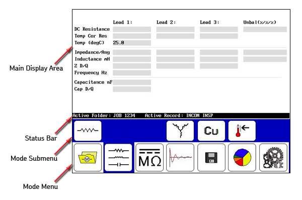 Baker DX instrument overview User interface main elements NOTE This section provides an introduction to the Baker DX software user interface elements. For further details about the various modes.