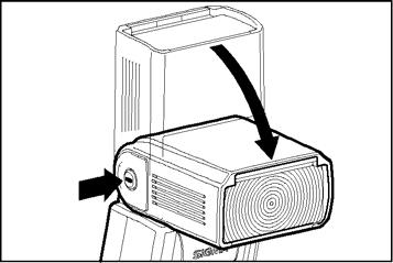 3. Close the cover. 4. Slide the Power Switch to the ON position. After few seconds the Ready Lamp will light, indicating that the flash unit can be fired. 5.