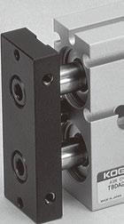 TWIN ROD CYLINDERS B SERIES A slender, square form offering direct mounting, a compact design that eliminates the need for guides, and a sensor switch