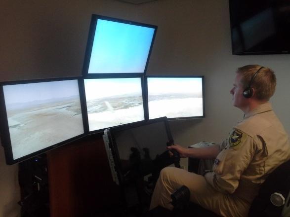The simulator sticks, pedals, and throttles were uplinked to the Learjet allowing the RP to fly the Learjet.