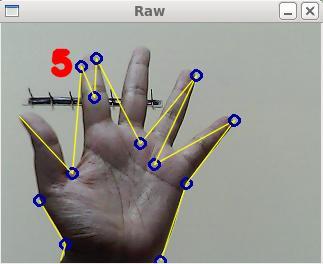 Figure 7. Input frame count 5 and background subtracted image V. CONCLUSION The core of the proposed project is to find the number of fingers unfolded by using Intel atom processor and OpenCV.