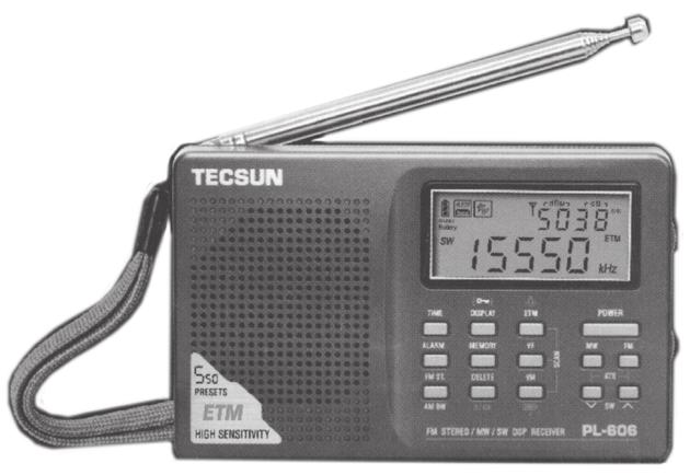 Simply select the shortwave band of interest and dial up or down. Features include tune & stereo LED, antenna jack, flip stand, tone switch, local/ DX switch.