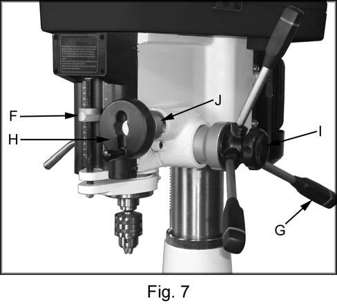 11.0 Controls Longitudinal Hand Wheels: (X-axis) (A, Fig. 6) Located on either side of the table.