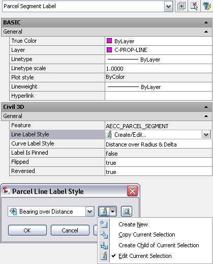 Figure 8: Parcel line label style options Labeling Parcel External References (Xrefs) The following exercise is presented to demonstrate the best way to insert and then annotate parcel data.
