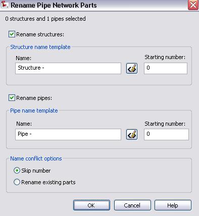 Figure 5: Dialog box for renaming pipes and structures Network Labeling Strategies The following sections describe best practices for annotating network parts and structures.