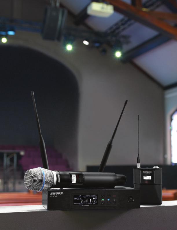 An elevated standard: QLX-D DIGITAL WIRELESS SYSTEMS Shure QLX-D Digital Wireless is the clear choice for exceptionally detailed wireless audio in widely diverse and demanding environments.
