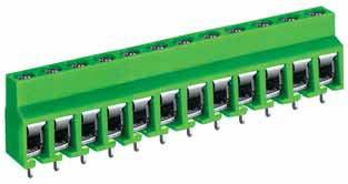 EuroMag PCB Mount Terminal Blocks EM.00 Centers Rating: A, 00V Center Spacing: 0.1 (.00mm) Consult factory for 0.