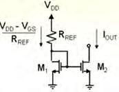 8 Figure 2-2 NMOS Current Mirror[9] Figure 2-2 shows the NMOS Current Mirror circuit where this two MOSFET have the same V GS since their gates are shorted and both of their sources are connected to